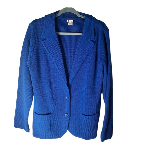 Vintage Jackets & Blazers - Tudor Court Cobalt Knit Blazer Vintage